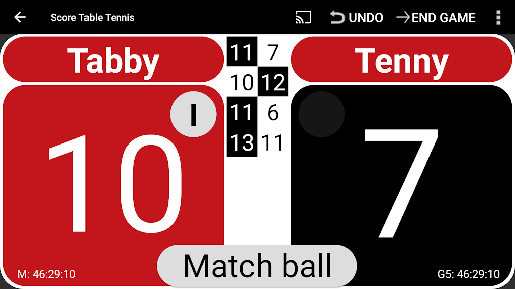 Score Table Tennis Screenshot1