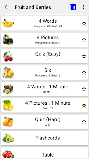 Fruit and Berries, Nuts & Vegetables: Picture-Quiz Screenshot1