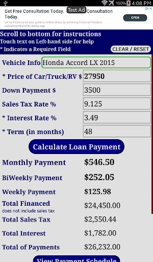 Car Loan Payment Calculator Free Screenshot4