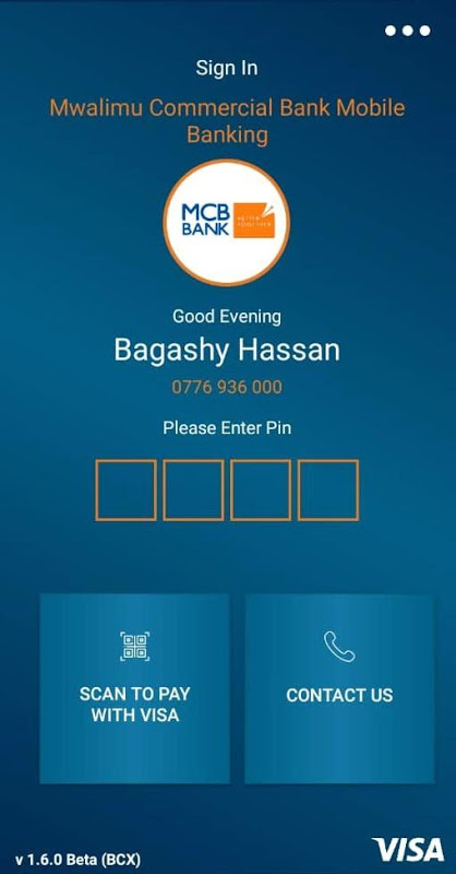 Visa Mobile Banking (TZ) Screenshot1