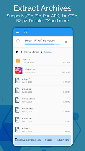 7Z - Files Manager: Zip, 7Zip, Rar & archive files Screenshot3