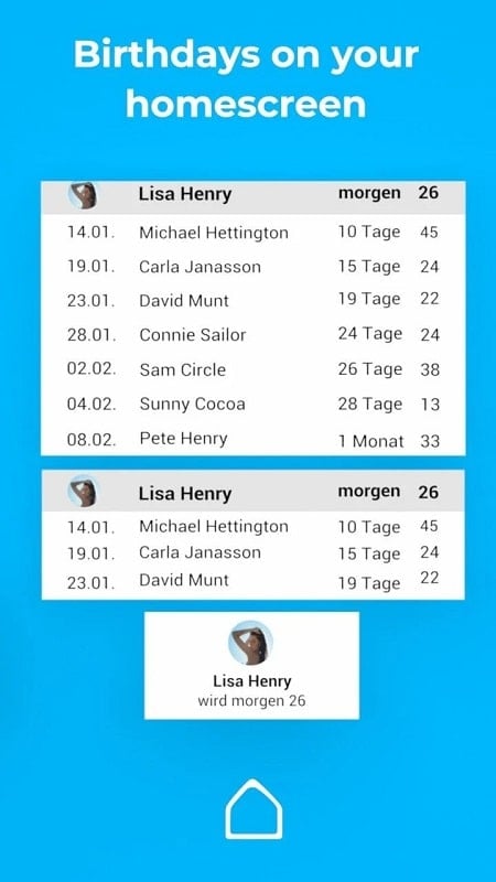 Birthday Calendar & Reminder Screenshot2
