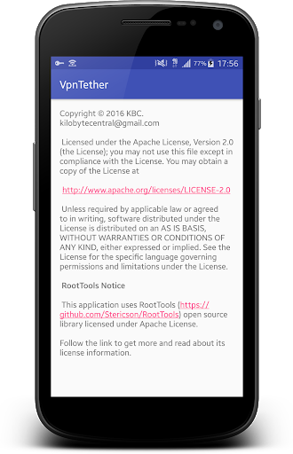 VpnTether (Requires Root) Screenshot1
