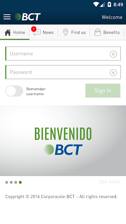 Enlace BCT Mi banco en mi mano Screenshot1