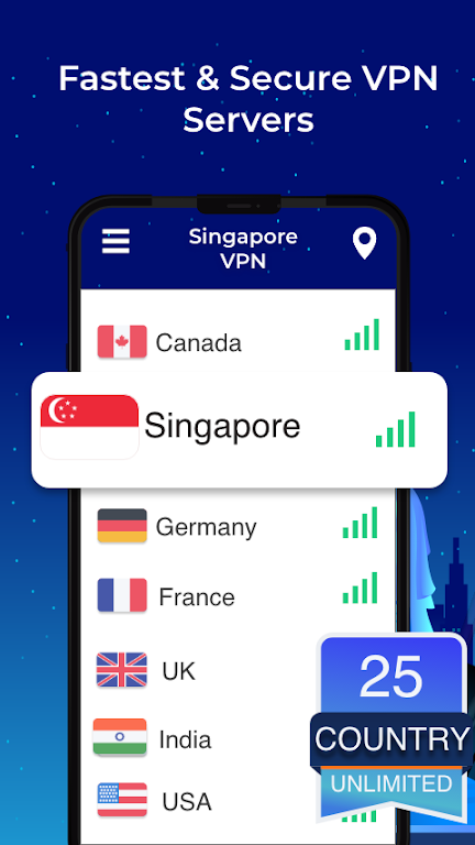 Singapore VPN - Free, Fast & Secure VPN Proxy Screenshot2