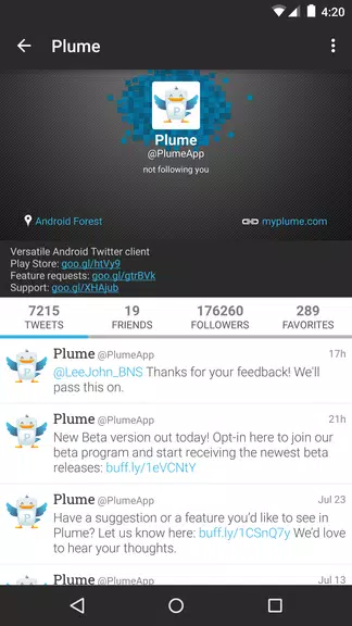 Plume for Twitter Screenshot1