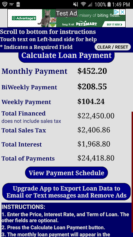 Car Truck Payment Calculator Screenshot3