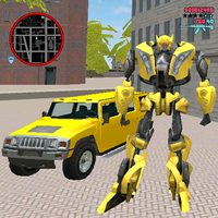 Golden Robot Car Transforme Futuristic Supercar APK