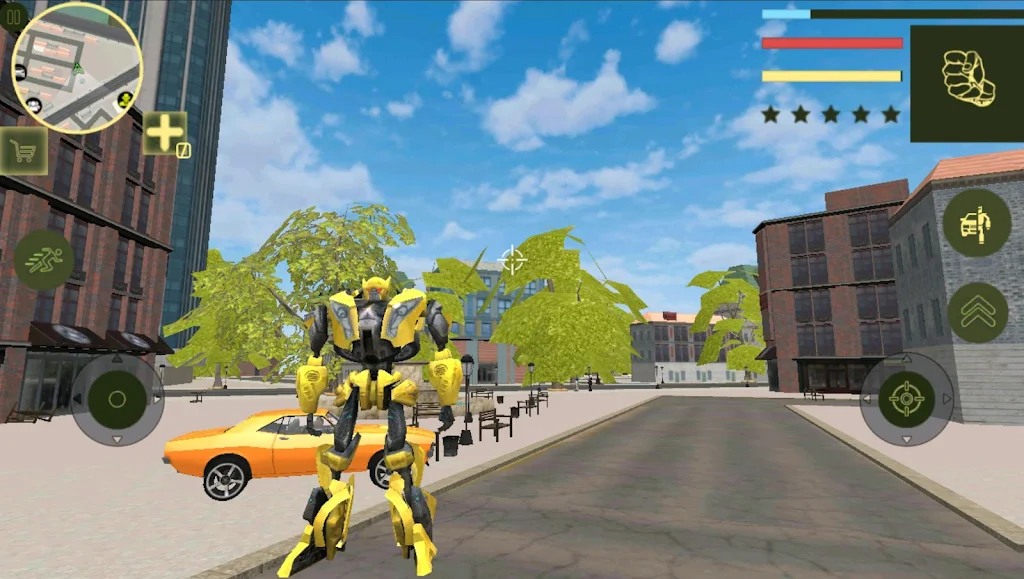 Golden Robot Car Transforme Futuristic Supercar Screenshot1