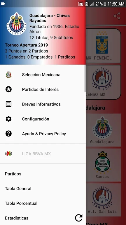 SoccerLair Mexican Leagues Screenshot1