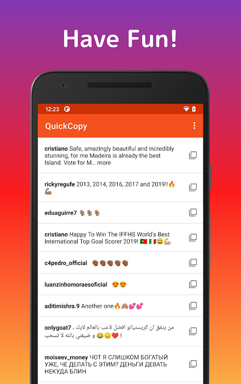 QuickCopy : copy comment text for Instagram Screenshot3