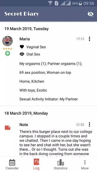 Sex Life - Sex Tracker, Diary of Sex, Sex Calendar Screenshot2