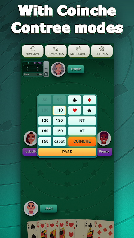 Belote Offline - Single Player Card Game Screenshot2