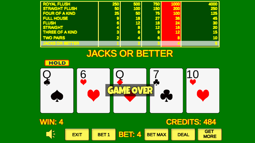 Video Poker Jacks Or Better Screenshot4