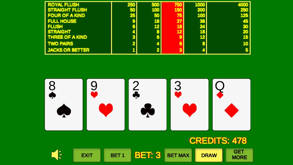 Video Poker Jacks Or Better Screenshot2