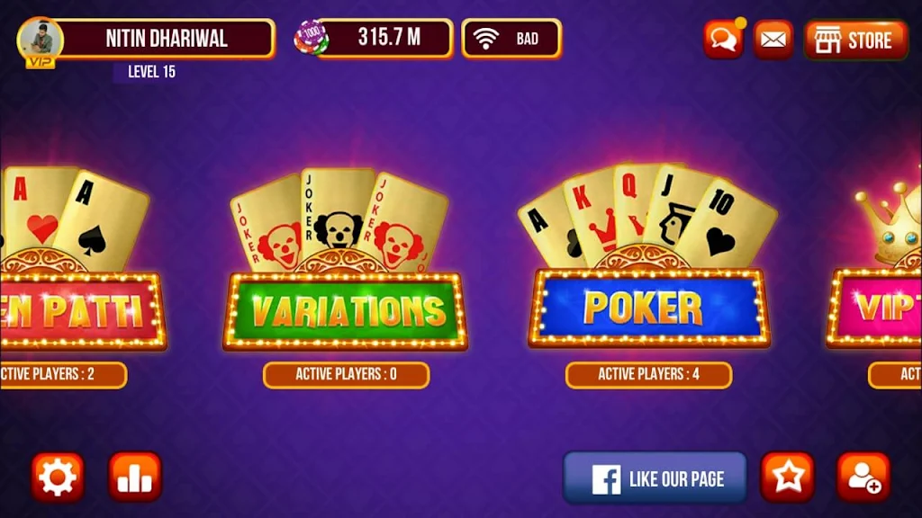 Triple One Poker & Teen Patti (3 Patti, Teenpatti) Screenshot1