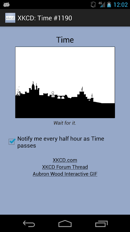 XKCD: Time #1190 Notifier Screenshot1