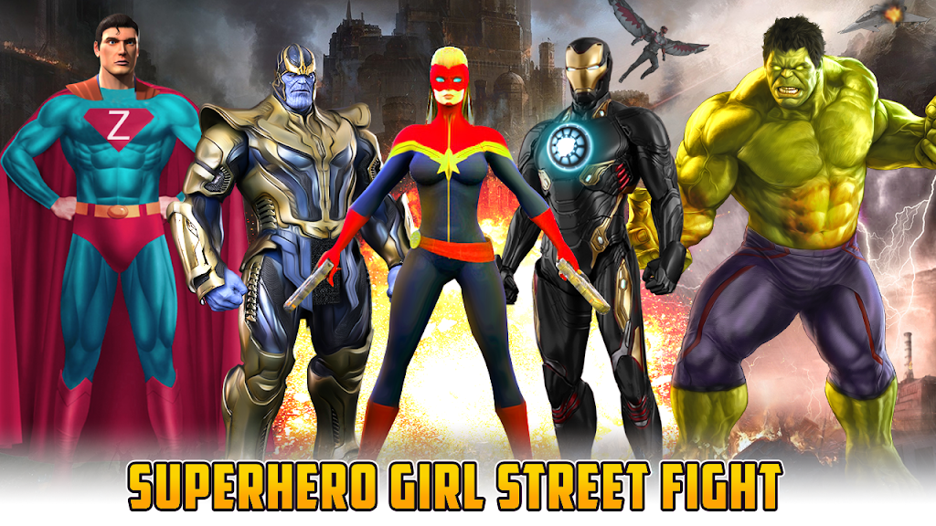 Superhero Captain Girl Street fight Screenshot1