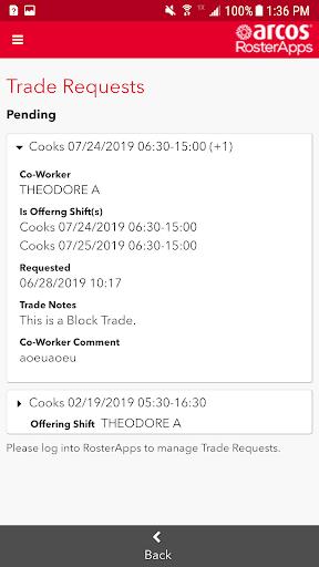 ARCOS RosterApps Mobile Screenshot2