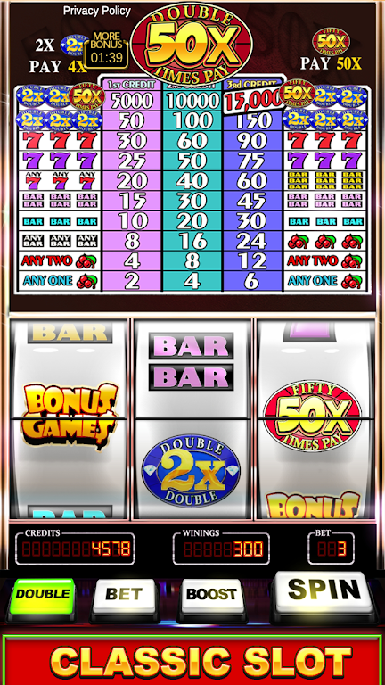 Slot Machine: Double Fifty Times Pay Slots Screenshot1