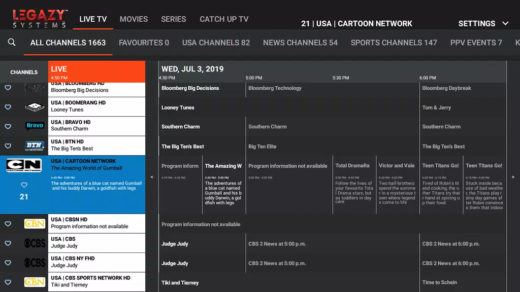 LEGAZY IPTV PLAYER Screenshot2