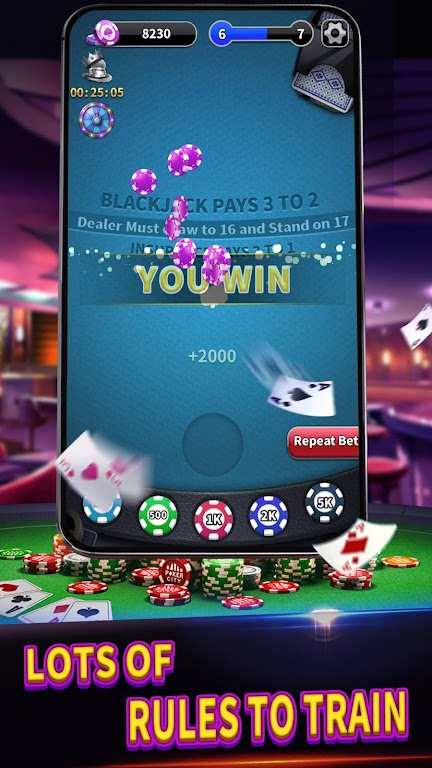 BlackJack 21 lite free offline games Screenshot4