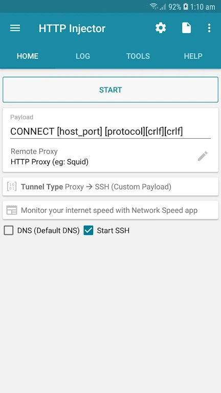 HTTP Injector Lite (SSH/Proxy) Screenshot1