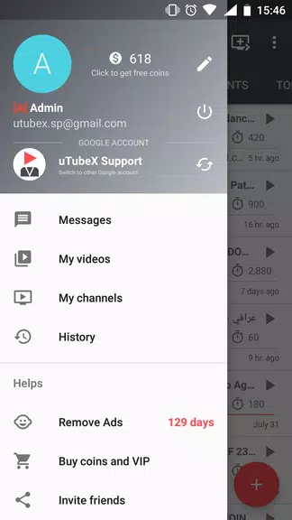 uTubeX - Views, subs, likes and comments exchange Screenshot1