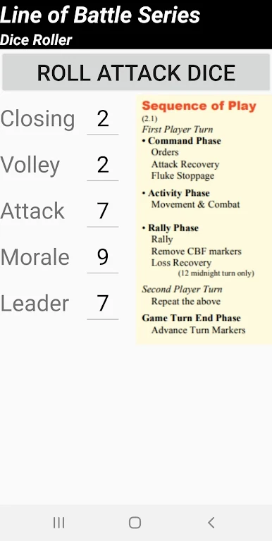 Line of Battle Dice Roller Screenshot1