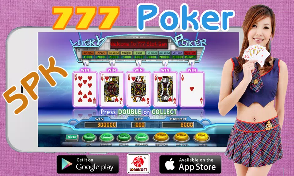 777 Poker Slot Machine 5PK Screenshot1