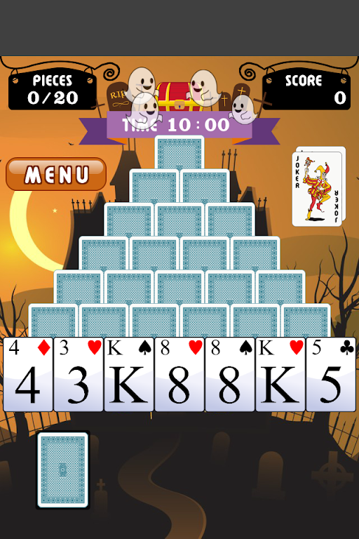 Pyramid Solitaire on Halloween Screenshot3