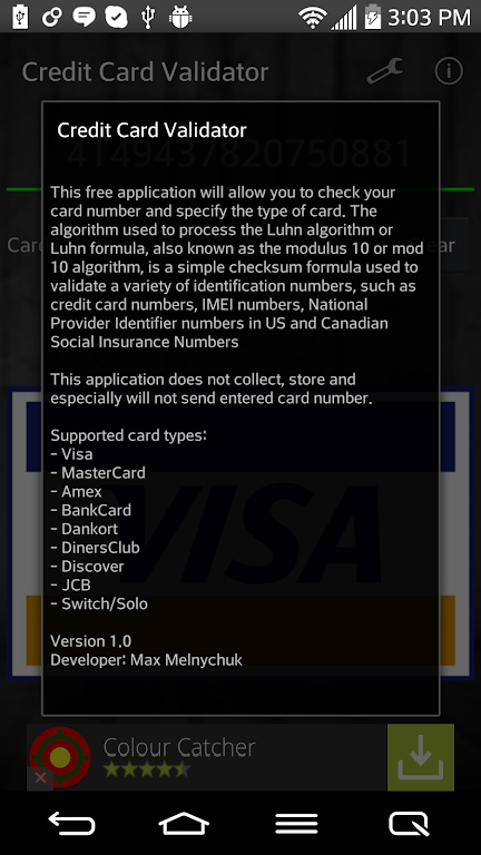 Credit Card Validator Screenshot2