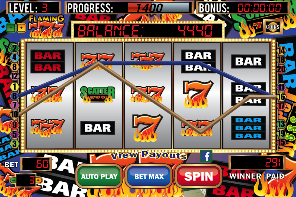 Flaming 7's Slot Machine Screenshot1