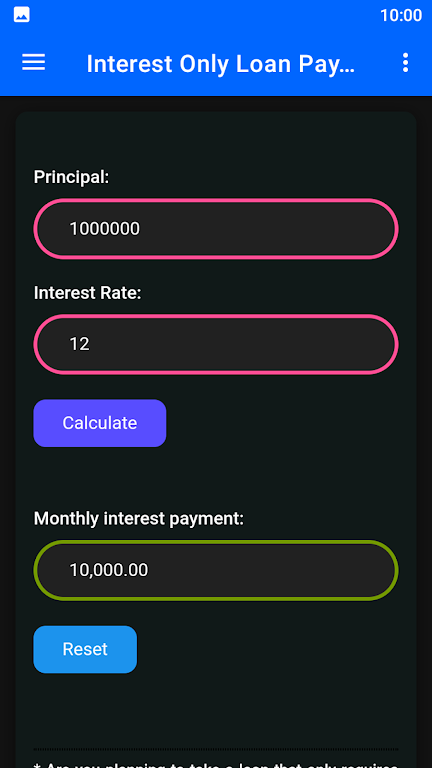 Interest Only Loan Payment Screenshot4