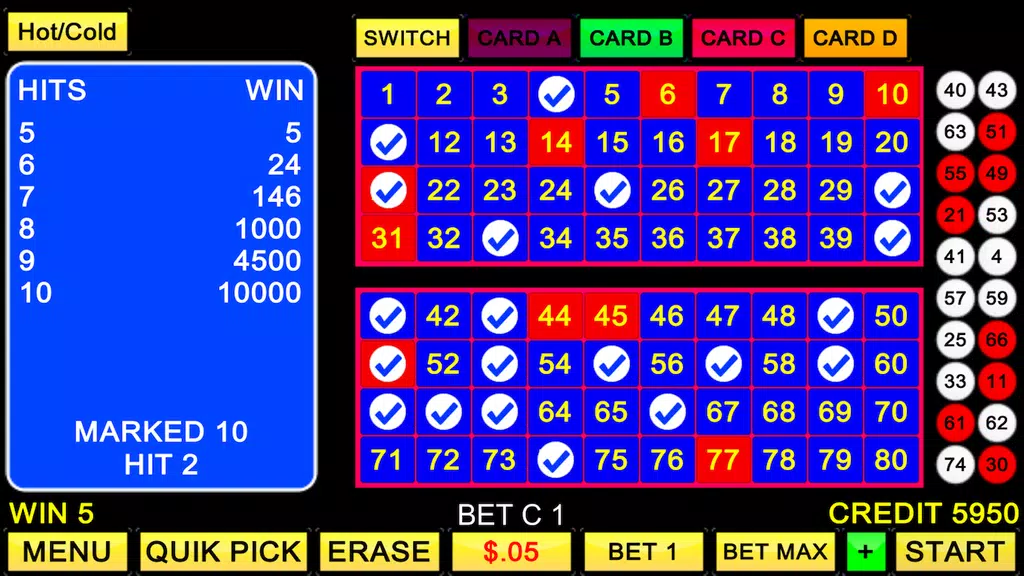 Keno 4 Card - Multi Keno Screenshot2