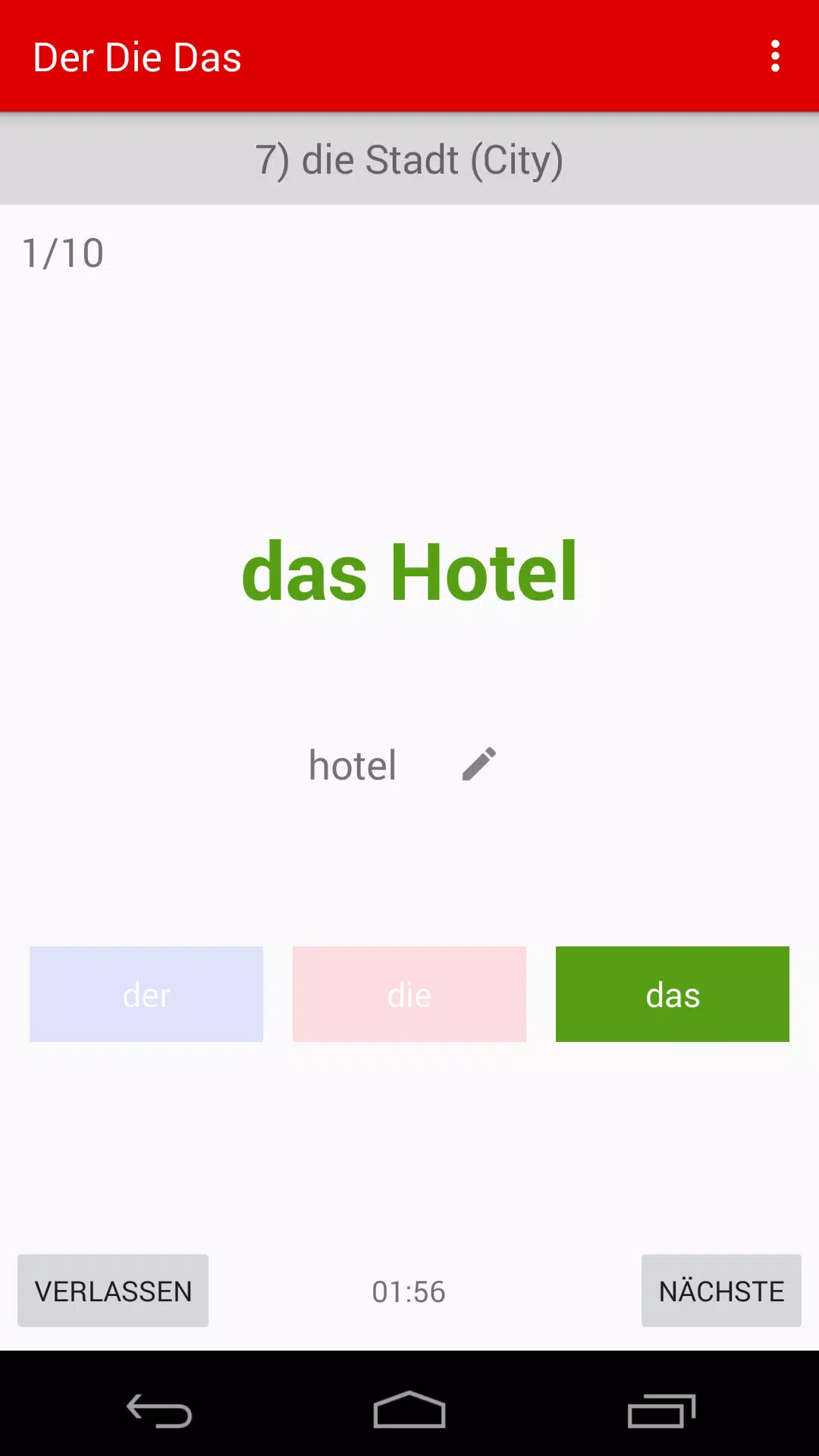 Der Die Das German Grammar Screenshot3