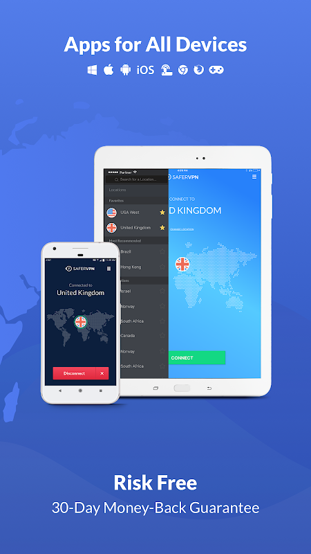 Free VPN Proxy & Hotspot WiFi security - SaferVPN Screenshot3