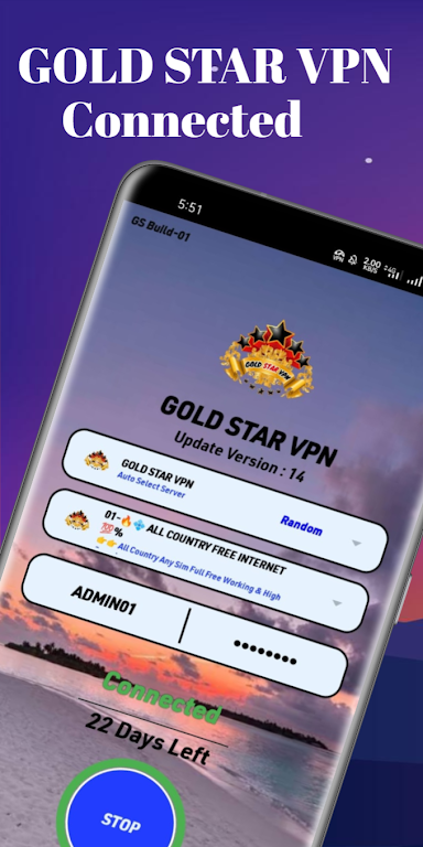 GOLD STAR VPN Screenshot1