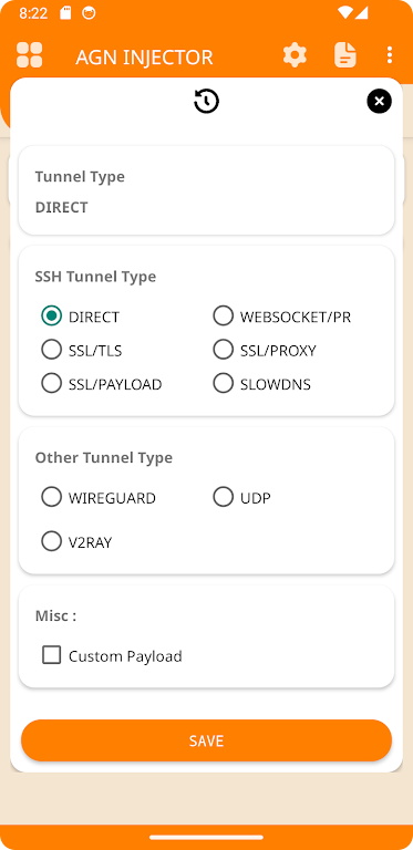 AGN INJECTOR VPN Screenshot2