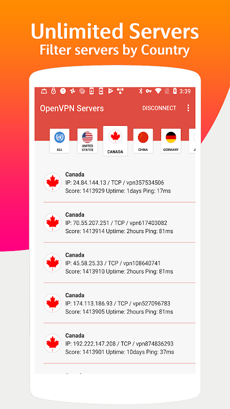 OvpnSpider - One VPN OpenVPN Server  Unlimited VPN Screenshot3