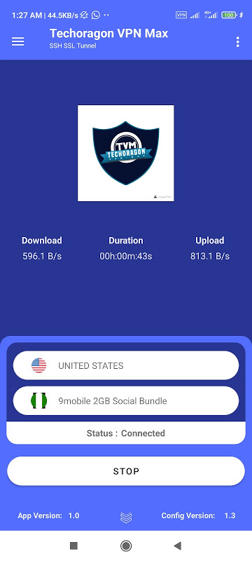 Techoragon vpn max  fast ssh/ssl vpn Screenshot4