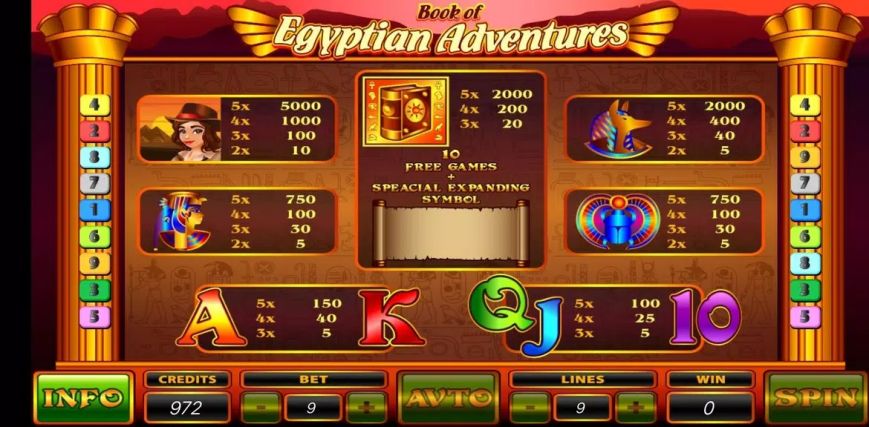 Egyptian Book Casino Screenshot1