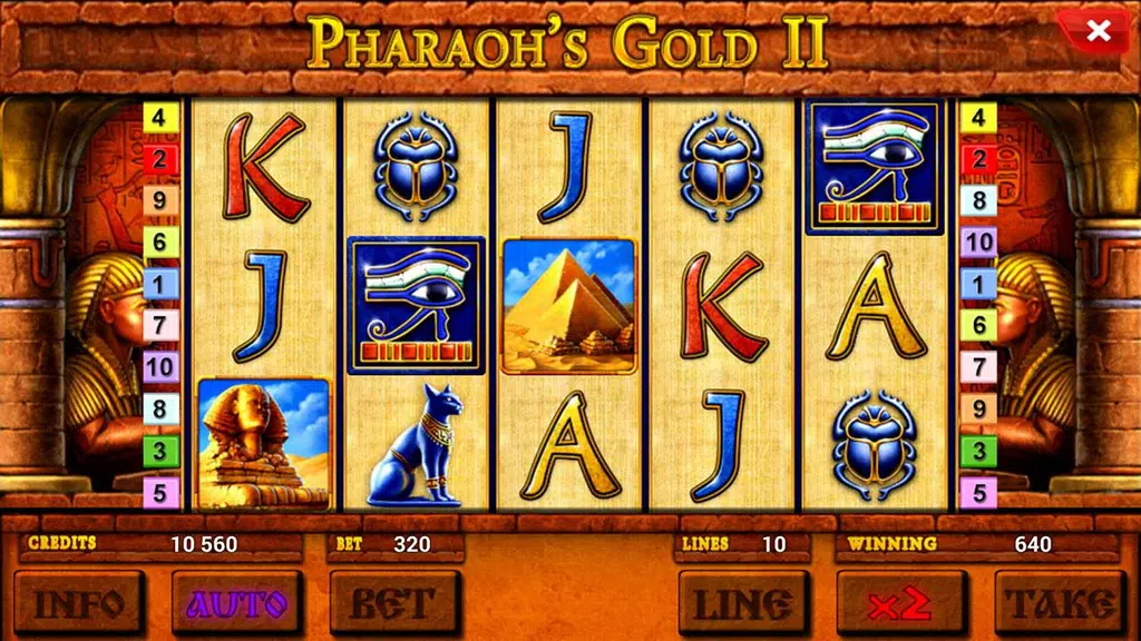 Pharaoh's Gold II Deluxe slot Screenshot1