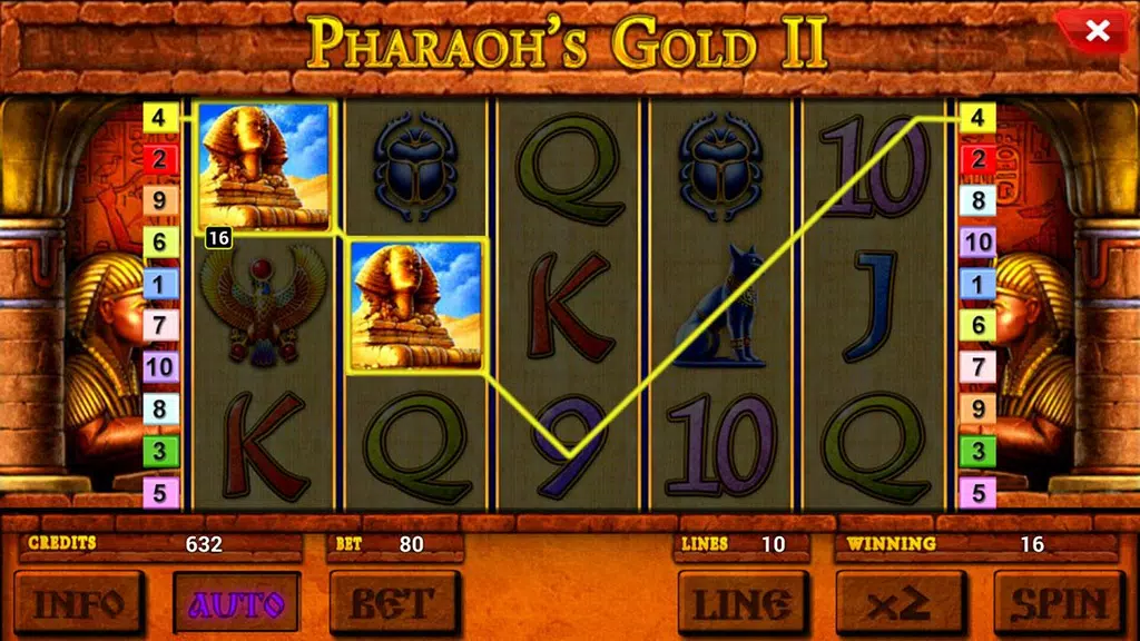 Pharaoh's Gold II Deluxe slot Screenshot3