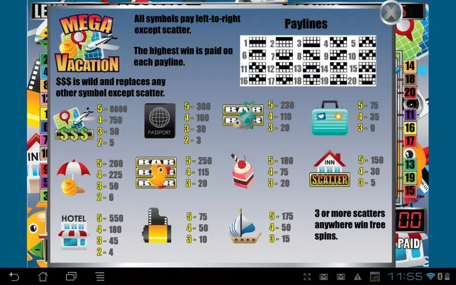 Mega Vacation Slot Machine Screenshot4