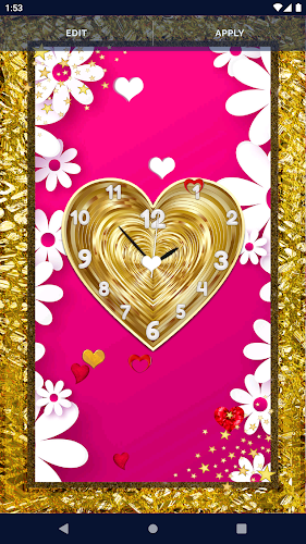 Love Hearts Clock Wallpaper Screenshot3