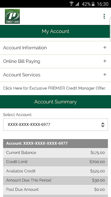 My Premier Credit Card Screenshot2