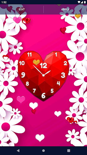 Love Hearts Clock Wallpaper Screenshot4