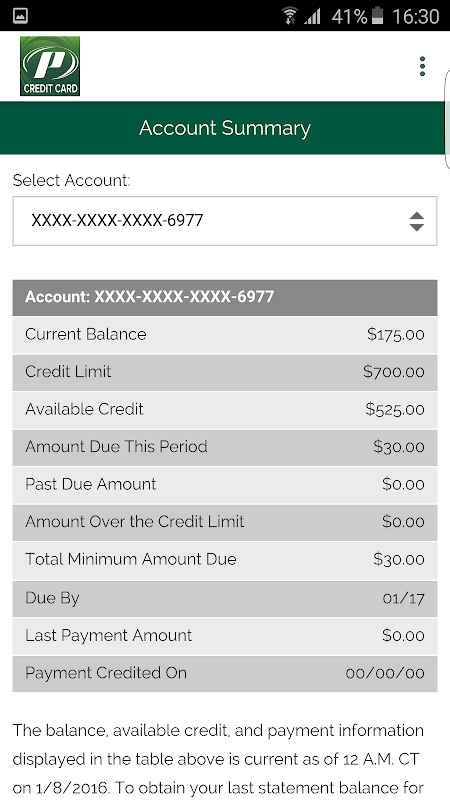 My Premier Credit Card Screenshot3