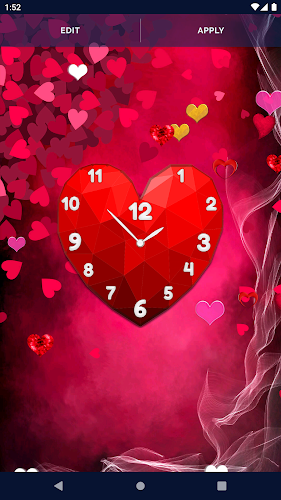 Love Hearts Clock Wallpaper Screenshot7